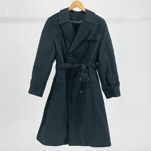 Vintage DSCP Garrison Collection Military Black Double Breasted Trench Coat